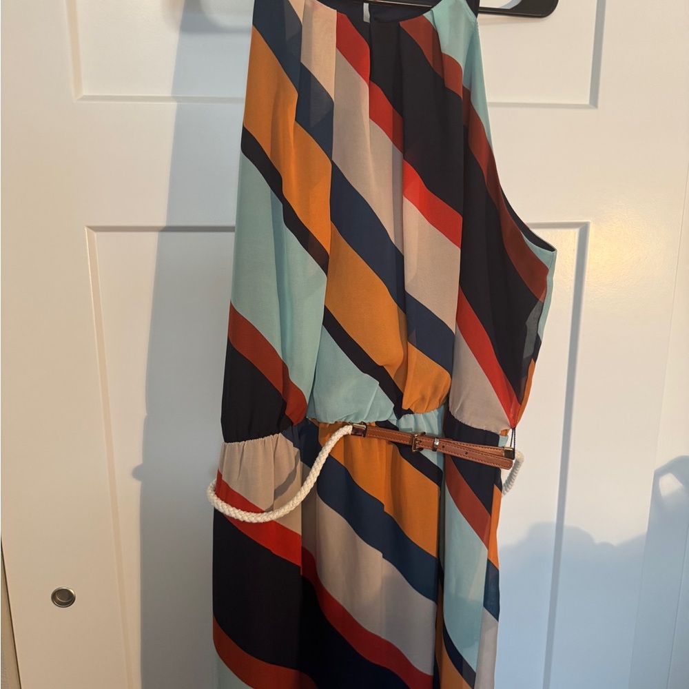 Apt. 9 Navy and Gold Geometric Dress
